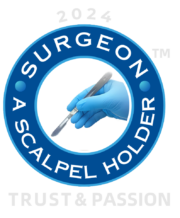 surgeon a scalpel holder logo tm white